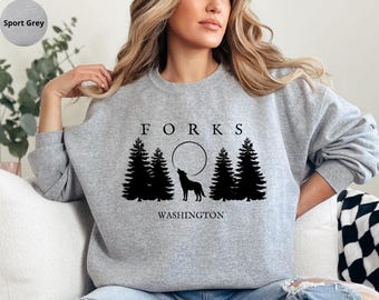 Twilight Forks Washington Sweatshirt Twilight Forks Shirt The Twilight Saga Crewneck Twilight Fan Gift Breaking Dawn Hoodie Vampire Tshirt