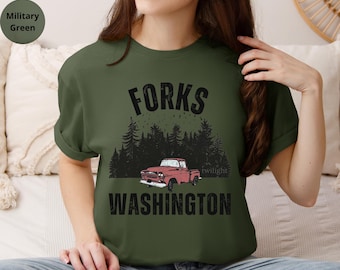 Camiseta de Twilight Forks: recuerdo de Washington, regalo para fans de la saga de vampiros
