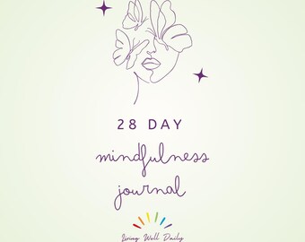 28 Day Mindfulness Journal Printable PDF | Guided Gratitude & Self Care Digital Download