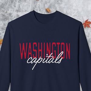 Washington Hockey Sweatshirt | Cotton Capitals Crewneck for Women