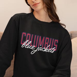 Retro Columbus Blue Jackets Sweatshirt: Vintage Hockey Crewneck for Women