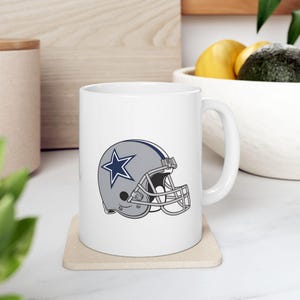 Dallas Cowboys Helmet Mug 11oz Ceramic Coffee Cup Retro NFL Team Gift Vintage Football Drinkware For Loyal Fans And Collectors