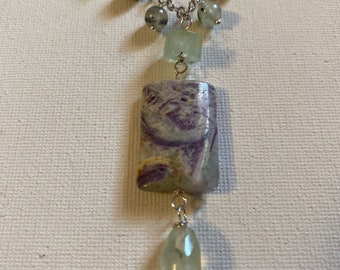 Prehnite and fossilized amethyst