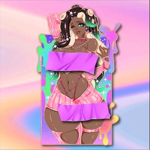 Emaille pin van hete anime-meisje – onaangetast, gehydrateerd, enigszins onzedelijk – fanservice Core Aesthetic-369