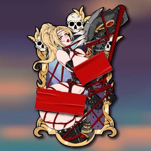 Gevangen in 4K emaille pin – blozen, zweet, verdachte onschuld – NSFW-aangrenzende Anime Vibes-193