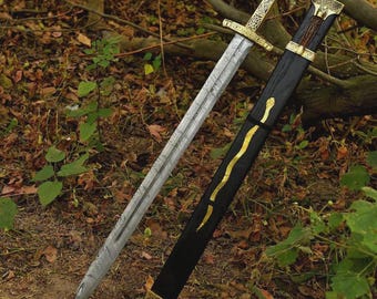 Hand-Forged Medieval Viking North Man Sword With Leather Sheath" best gift for him