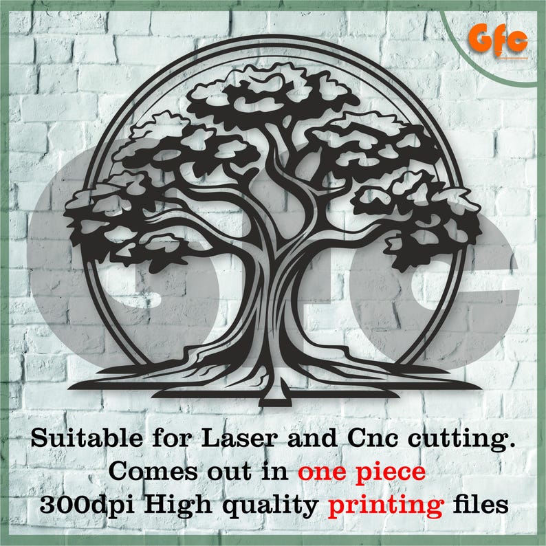 Oak Tree Panel DXF SVG - Nature Decor - Laser, Cnc Cut & Printable - Etsy