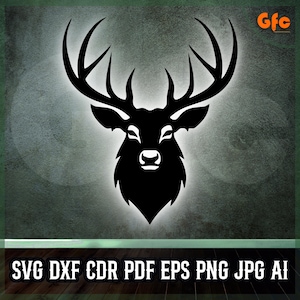Deer Head SVG | Deer Silhouette Digital File for Laser Cutting, CNC Engraving - Printable Decor – Home Decor, Wall Art - Instant Download