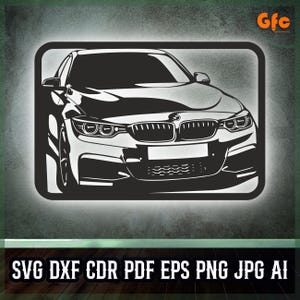 Sports Car Vector Line Art Svg Eps Jpg Png Dxf Cdr Pdf Ai Digital Silhouette Drawing File for Cricut Laser Cutting Printable Art