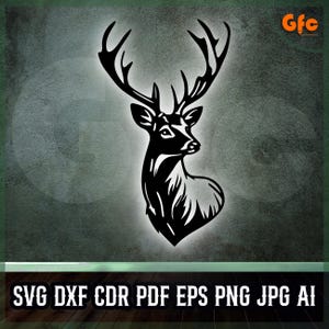 Deer Head SVG | Deer Silhouette Digital File for Laser Cutting, CNC Engraving - Printable Decor – Home Decor, Wall Art - Instant Download