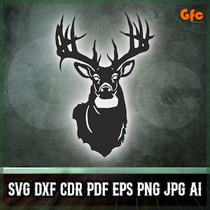 Deer Head SVG | Deer Silhouette Digital File for Laser Cutting, CNC Engraving - Printable Decor – Home Decor, Wall Art - Instant Download