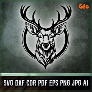 Deer Head SVG | Deer Silhouette Digital File for Laser Cutting, CNC Engraving - Printable Decor – Home Decor, Wall Art - Instant Download