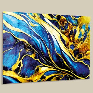 Large Glass Wall Art, Turquoise and Purple Marble Abstract, Gold Vein Glass Decor, Luxury Modern Home Art, Unique Housewarming Gift Idea