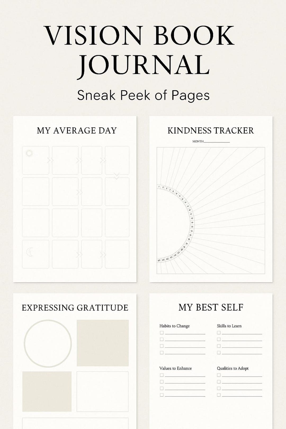 Vision Board Journal | Self-discovery and Goal Setting Planner ...