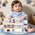 Personalized Baby Name Puzzle, Kids Busy Board, Wooden Toddler Toys, Custom Baby Boy 1st Birthday Gift, Baby Shower Gift, 1st Christmas Gift
