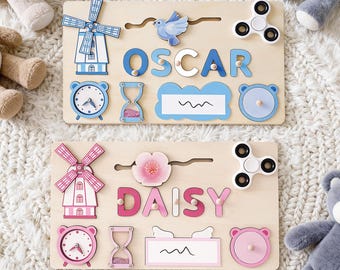 Rompecabezas personalizado con el nombre del bebé, tablero de actividades personalizado para niños, regalo de rompecabezas personalizado con el nombre del niño pequeño, regalo para el primer cumpleaños del bebé, juguete de regalo para bebés niños y niñas