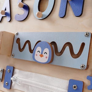 Personalized Baby Name Puzzle, Kids Busy Board, Wooden Toddler Toys, Custom Baby Boy 1st Birthday Gift, Baby Shower Gift, 1st Christmas Gift