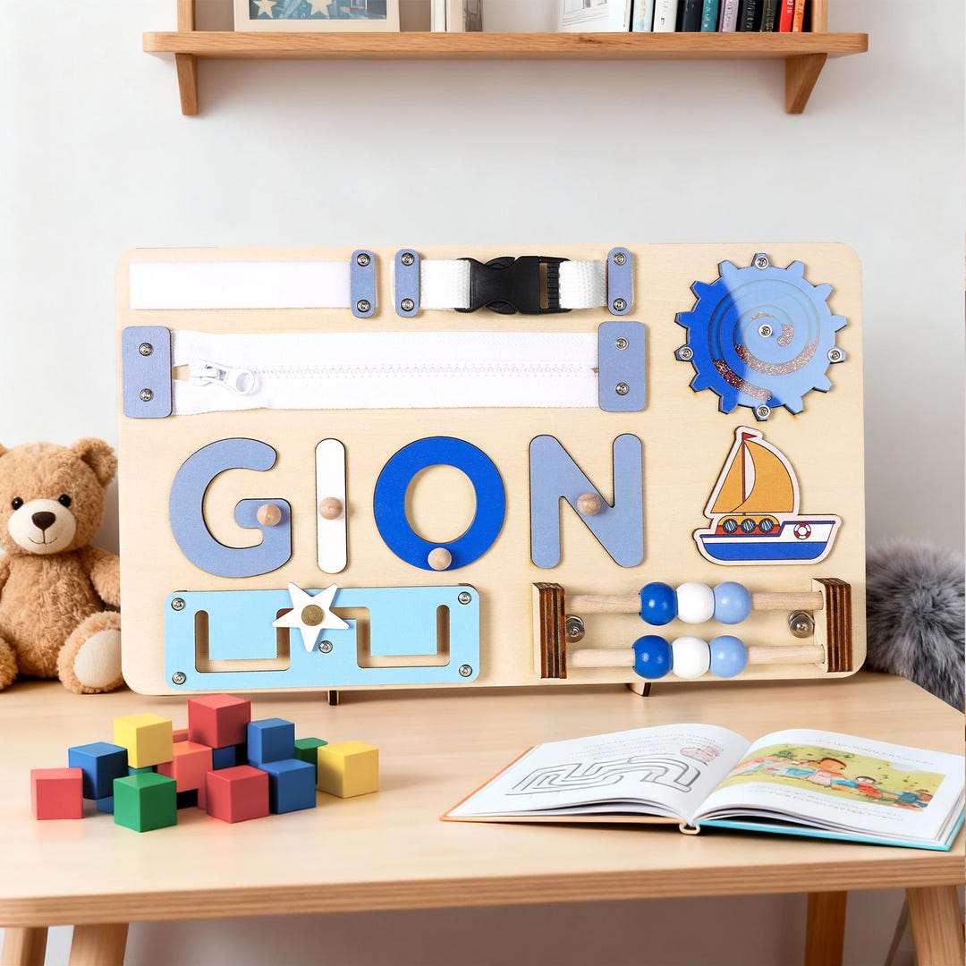 Custom Baby Name Puzzle , Kids Busy Board , Wooden Baby Toy, Baby Girl ...