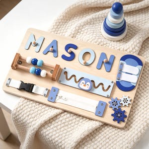Personalized Baby Name Puzzle, Custom Kids Early Learning Busy Board, 1st Christmas Gift, 1st Birthday Gift, Unique Baby Gift, Baby Keepsake