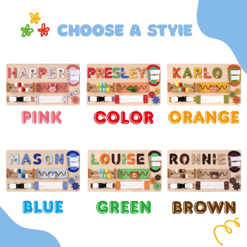 Custom Baby Name Puzzle, Early Learning Busy Board, Wooden Baby Toy, Baby Shower Gift, 1st Christmas Gift, 1st Birthday Gift, Baby Keepsake