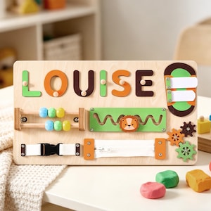 Custom Baby Name Puzzle, Early Learning Busy Board, Wooden Baby Toy, Baby Shower Gift, 1st Christmas Gift, 1st Birthday Gift, Baby Keepsake