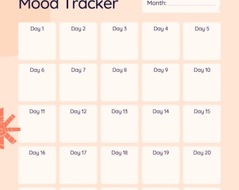 Daily Mood Tracker Printable: Wellness & Mental Health Journal (A4/A5/Letter PDF Download)