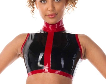 Vespera Crop Latex Top - Standard Sizes & Bespoke. See 'Add Your Personalisation' for Bespoke Requirements