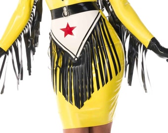 Calamity Star Latex Skirt - Standard Sizes & Bespoke. See 'Add Your Personalisation' for Bespoke Requirements