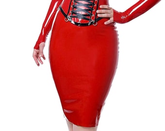 Pencil Latex Skirt - Standard Sizes & Bespoke. See 'Add Your Personalisation' for Bespoke Requirements