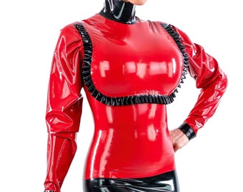 Governess Latex Blouse - Standard Sizes & Bespoke. See 'Add Your Personalisation' for Bespoke Requirements