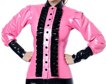 Mistress Hellava Latex Blouse - Standard Sizes & Bespoke. See 'Add Your Personalisation' for Bespoke Requirements