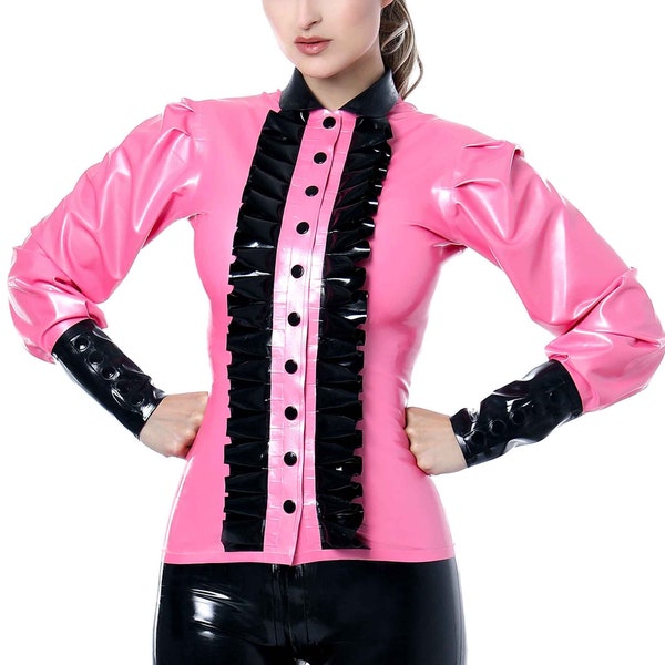 Mistress Hellava Latex Blouse - Standard Sizes & Bespoke. See 'Add Your Personalisation' for Bespoke Requirements