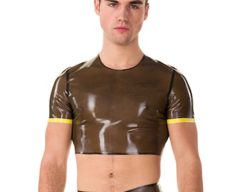 Remi Cropped Latex T-Shirt - Standard Sizes & Bespoke. See 'Add Your Personalisation' for Bespoke Requirements