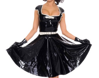 Aurora Swing Latex Flared Dress - Standard Sizes & Bespoke. See 'Add Your Personalisation' for Bespoke Requirements