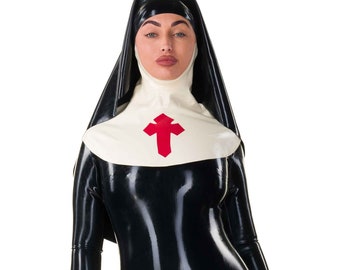 Sinner Nun Uniform Latex Mini Dress - Standard Sizes & Bespoke. See 'Add Your Personalisation' for Bespoke Requirements