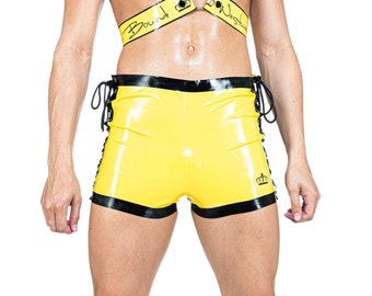 Brand Me Lace Side Latex Boxer Shorts