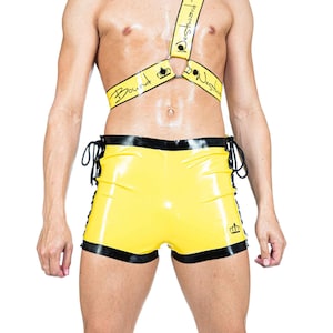 Brand Me Lace Side Latex Boxer Shorts