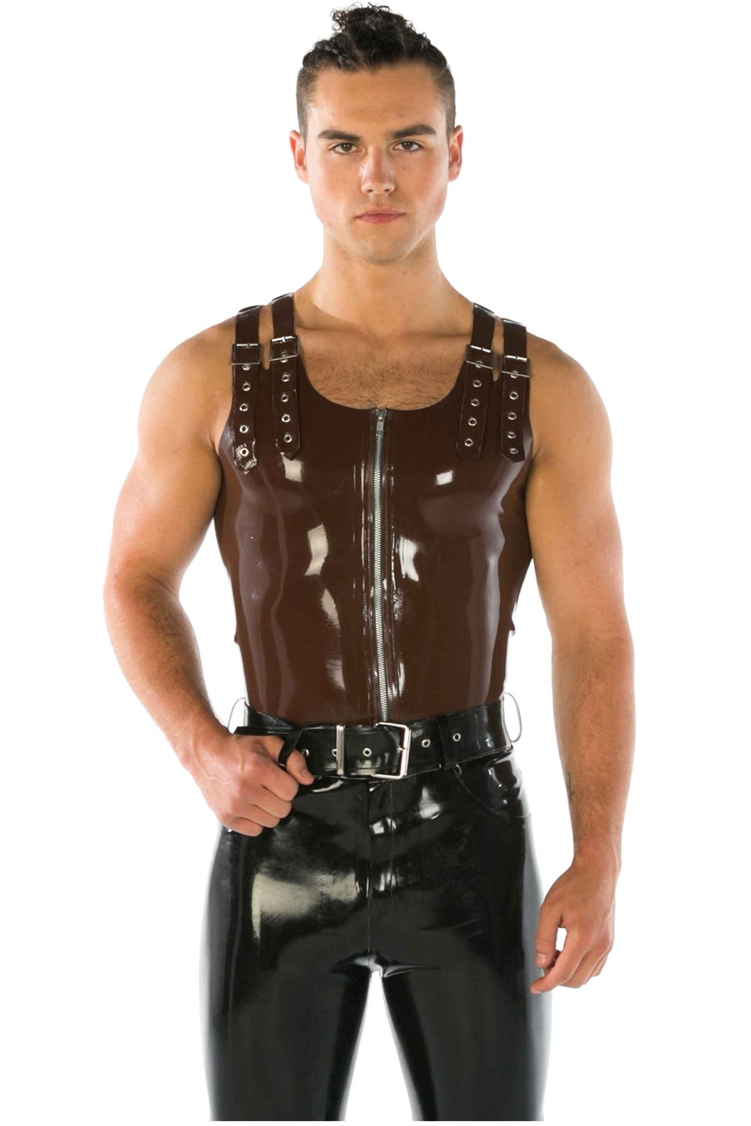 Twin Buckle Latex Vest Standard Sizes Bespoke. See add Your Personalisation for Bespoke Requirements Etsy Denmark