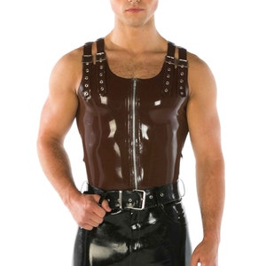 Twin buckle Latex Vest - Standard Sizes & Bespoke. See &#39;Add Your Personalisation&#39; for Bespoke Requirements