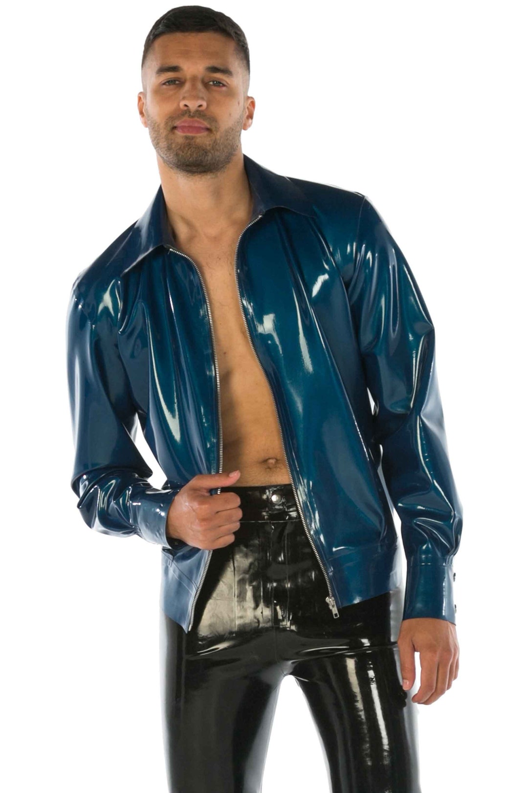 Buy Latex Bomber Jacket With Collar Online in India - Etsy 