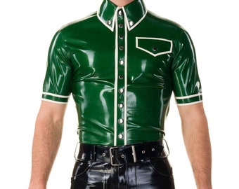 Sergio Classic Latex Shirt (Short Sleeves) - Standard Sizes & Bespoke. See 'Add Your Personalisation' for Bespoke Requirements