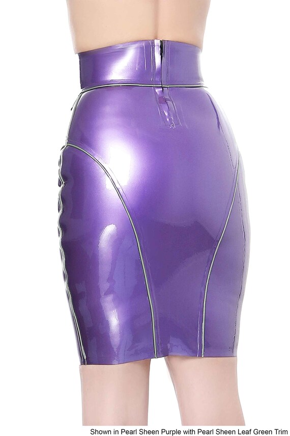 Purple latex skirt hotsell