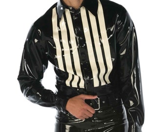 Tuxedo Classic Latex Shirt (Long Sleeve) - Standard Sizes & Bespoke. See 'Add Your Personalisation' for Bespoke Requirements