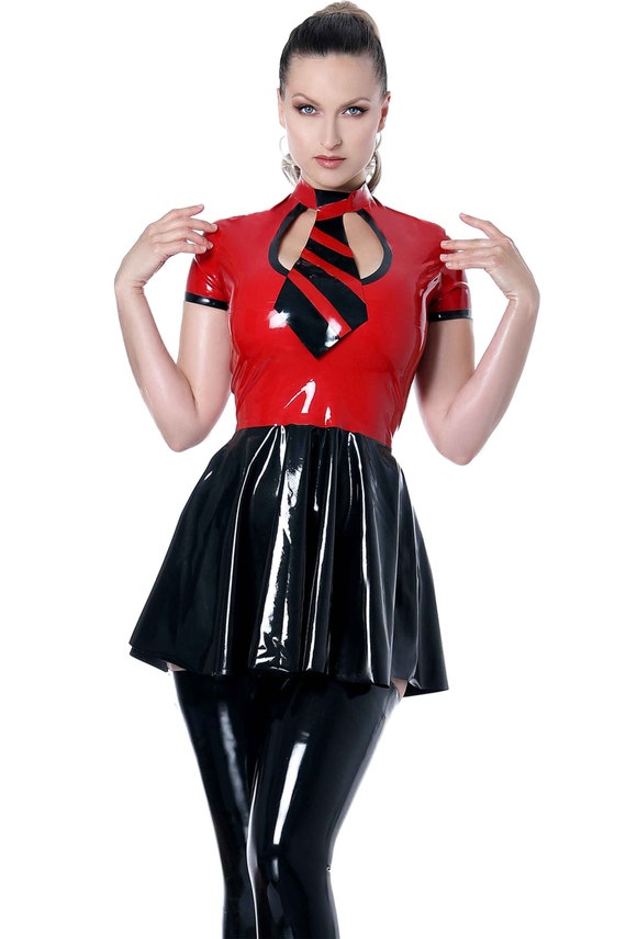 Teacher's Tease Uniform Latex Rubber Flared Dress | Etsy