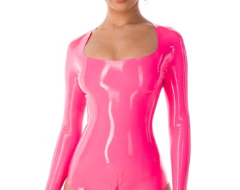 Khloe Long Sleeve Latex Leotard - Standard Sizes & Bespoke. See 'Add Your Personalisation' for Bespoke Requirements