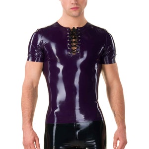 Men&#39;s Lace Neck T- Latex Shirt - Standard Sizes & Bespoke. See &#39;Add Your Personalisation&#39; for Bespoke Requirements