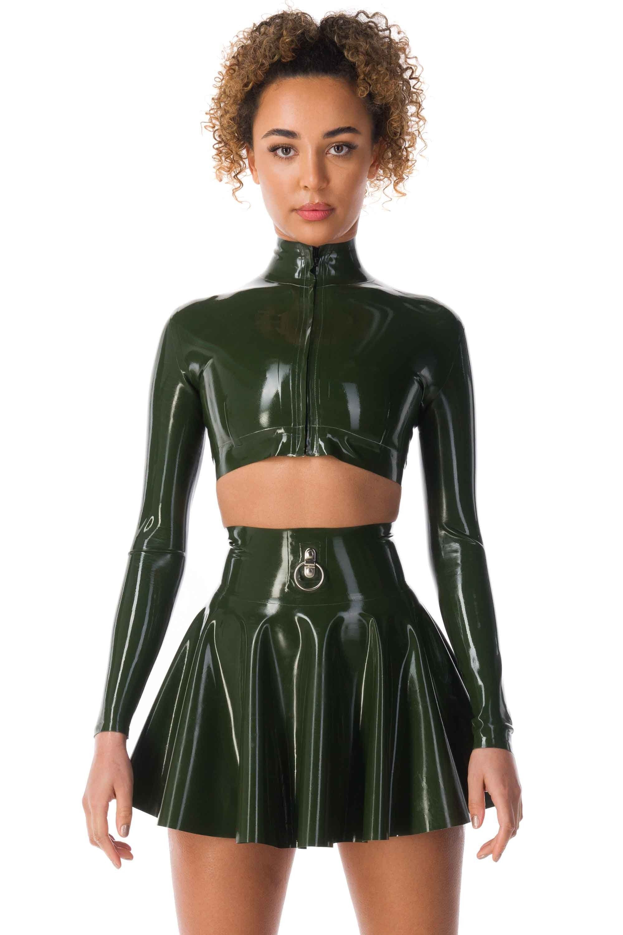 Latex Flared Skirt Etsy