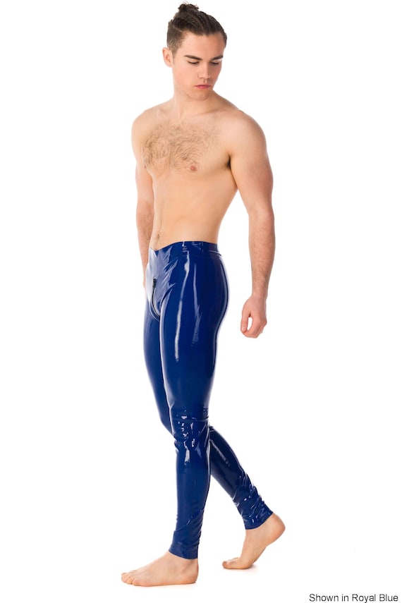 Royal blue latex best sale pants