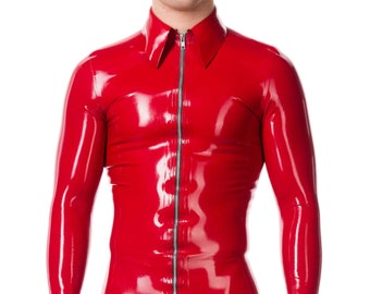 Dante Long Sleeve Polo Latex Shirt - Standard Sizes & Bespoke. See 'Add Your Personalisation' for Bespoke Requirements