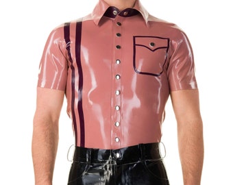 Marco Classic Latex Shirt (Short Sleeves) - Standard Sizes & Bespoke. See 'Add Your Personalisation' for Bespoke Requirements